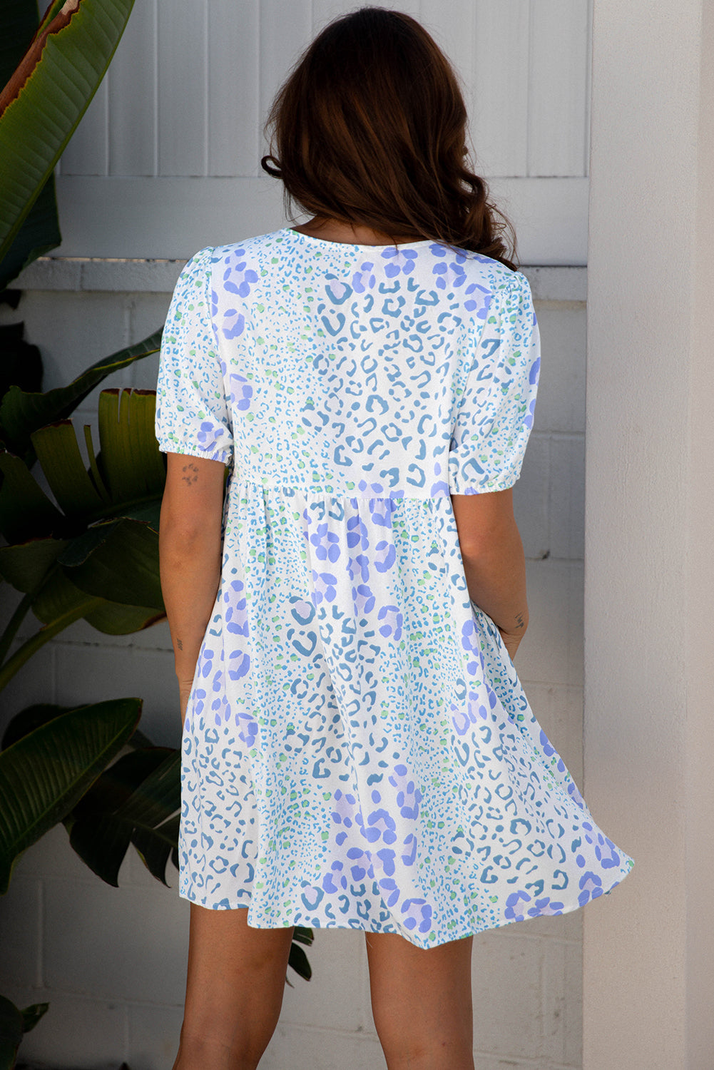 Minivestido Lacey con mangas abullonadas