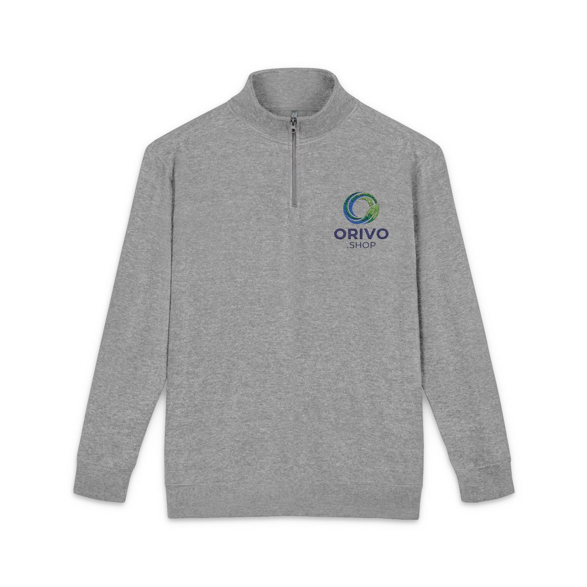 Embroidered Fleece Quarter-Zip Pullover — Relaxed Everyday Comfort