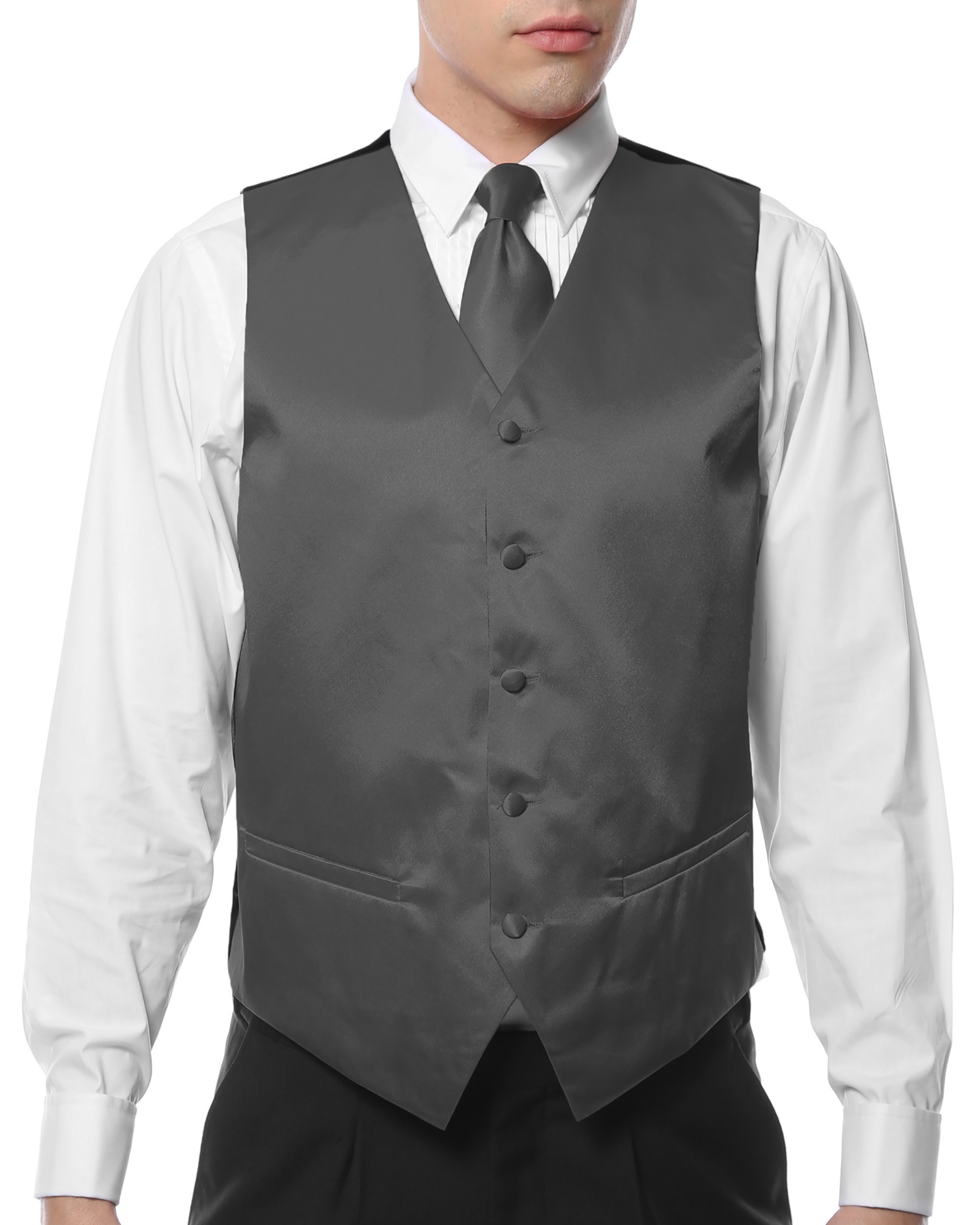 Ferrecci Mens PV600 - Gray with Gray Back Adjustable Vest Set